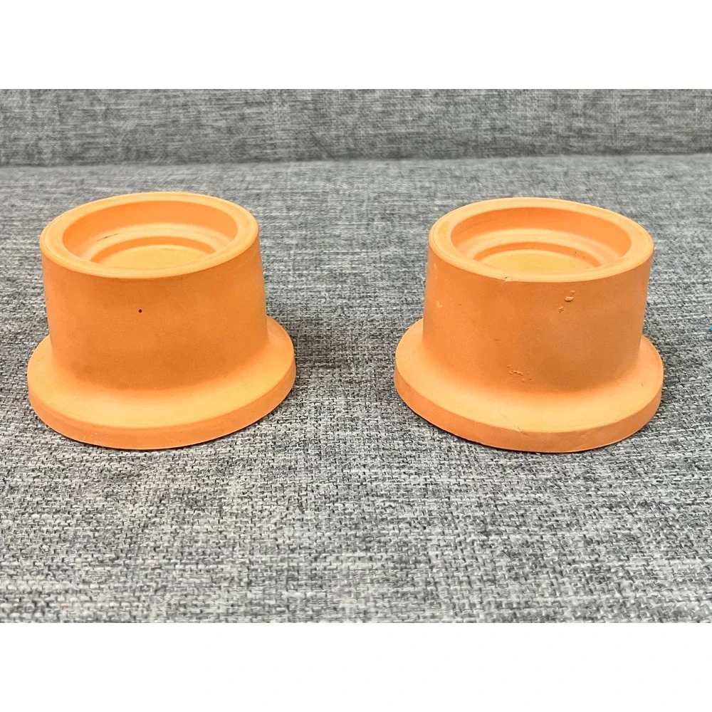 Henry Watson Pottery Terracotta Candle Lamp Bases Set of 2 England Rustic Decor